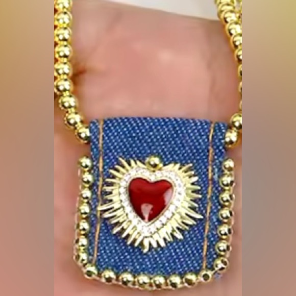 “Bursting Sacred Heart” of Jesus Immaculate Mary Catholic Ruby Red Jean Bracelet - Picture 14 of 16